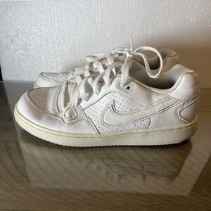 Nike 6Y Son Of Force 616775-101 Triple White Low Top Lace Up Sneakers